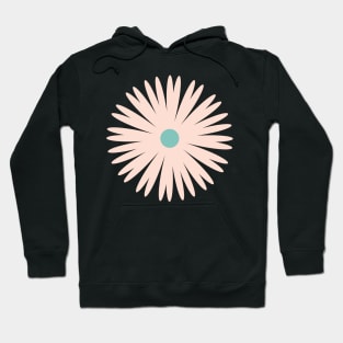 Flower 1, Minimalist Abstract Floral in Peach and Teal Hoodie